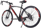 Aluminum Road Bike, Carbon Fork Road Bike 21 Speed Disc Brakes, 700c, Red Shipping from USA
