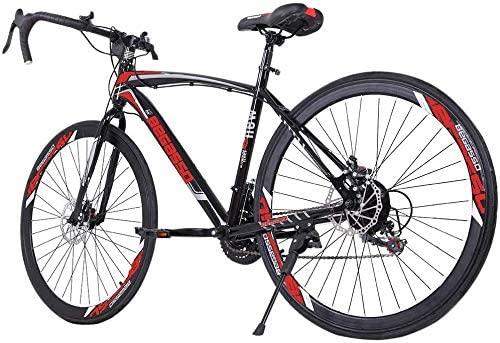 Aluminum Road Bike, Carbon Fork Road Bike 21 Speed Disc Brakes, 700c, Red Shipping from USA