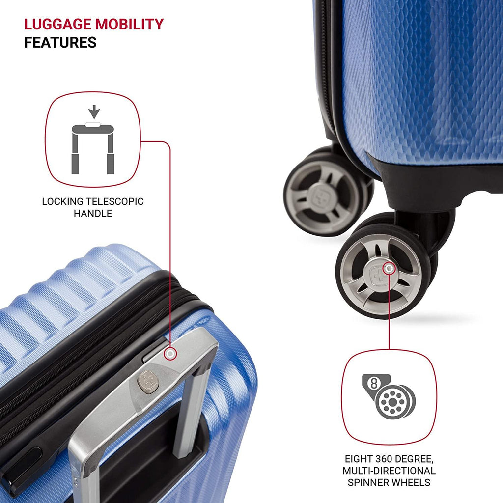7272 Energie Expandable Hard-Sided Luggage With Spinner Wheels &amp; TSA Lock, Periwinkle Blue, 24”