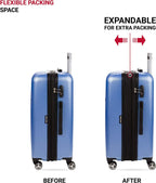 7272 Energie Expandable Hard-Sided Luggage With Spinner Wheels &amp; TSA Lock, Periwinkle Blue, 24”