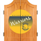20.5 in. Golden State Warrior Hardwood Classics NBA Wood Dart Cabinet Set