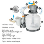 bestway 2200gallon swimming pool  sand filter pump system cleaner 58500e