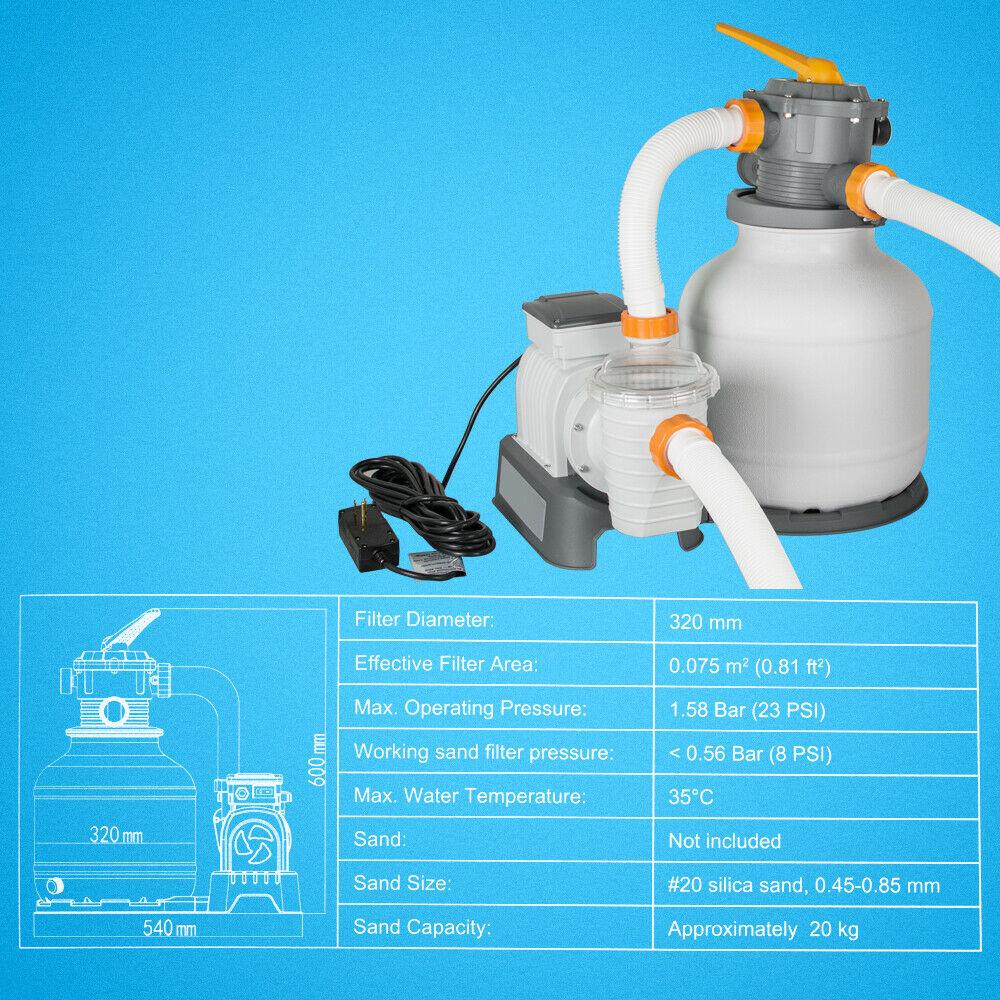 bestway 2200gallon swimming pool  sand filter pump system cleaner 58500e