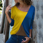 Women's Clothing - 2021 Women's Fashion Patchwork Ladies Office T-Shirt
