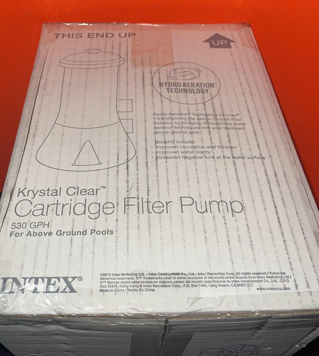 intex model 603 krystal clear pool cartridge filter pump 530 gph new open box
