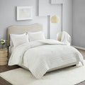 Comfort Spaces Phillips Cotton Jacquard Comforter Set, Full/Queen, Ivory