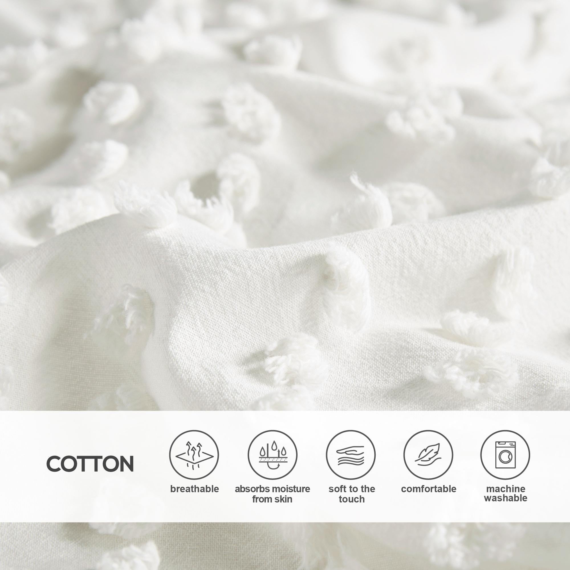 Comfort Spaces Phillips Cotton Jacquard Comforter Set, Full/Queen, Ivory