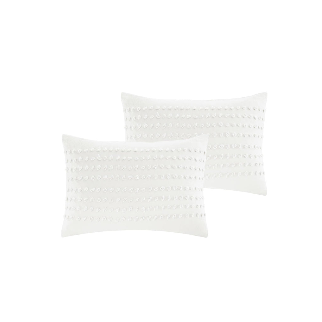 Comfort Spaces Phillips Cotton Jacquard Comforter Set, Full/Queen, Ivory