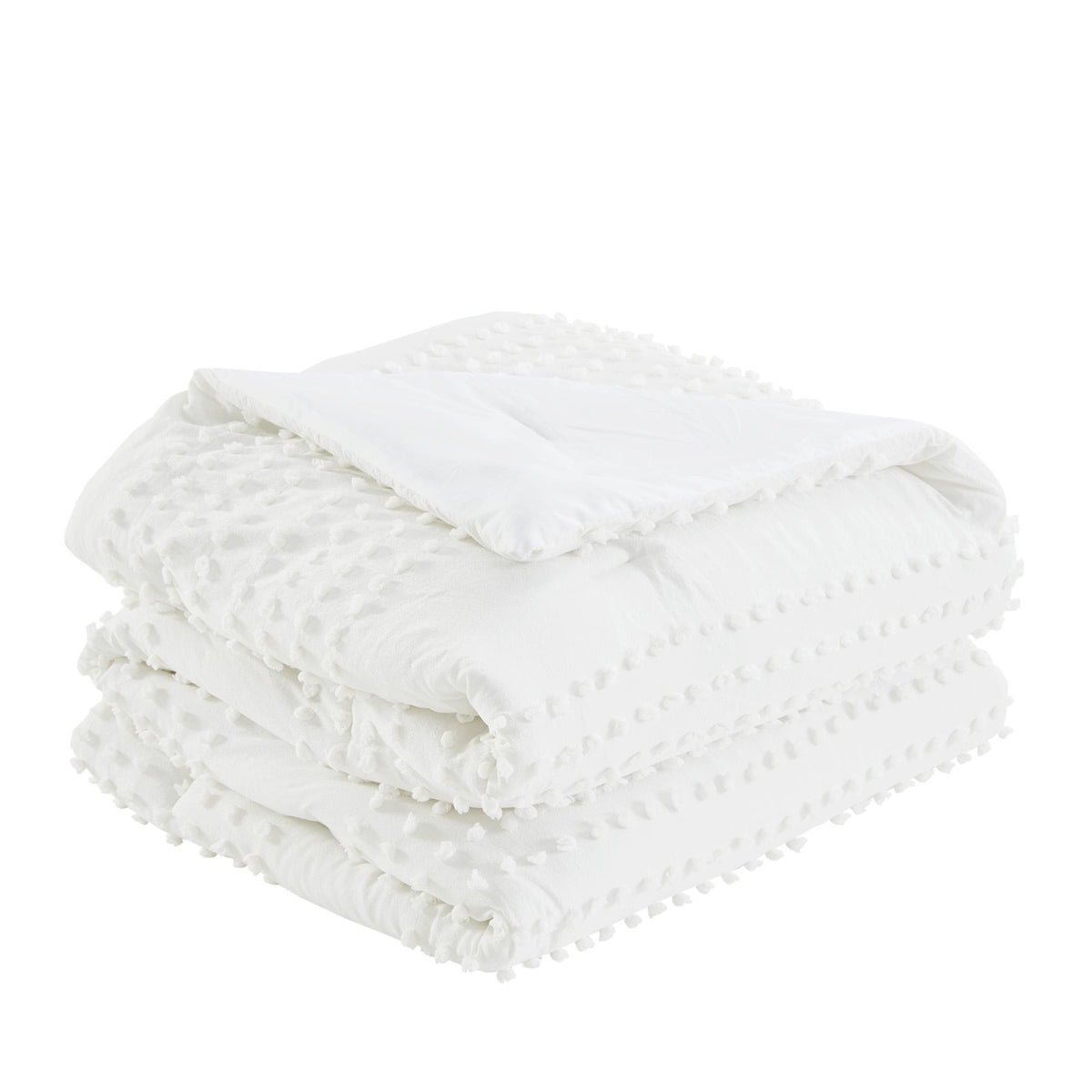 Comfort Spaces Phillips Cotton Jacquard Comforter Set, Full/Queen, Ivory