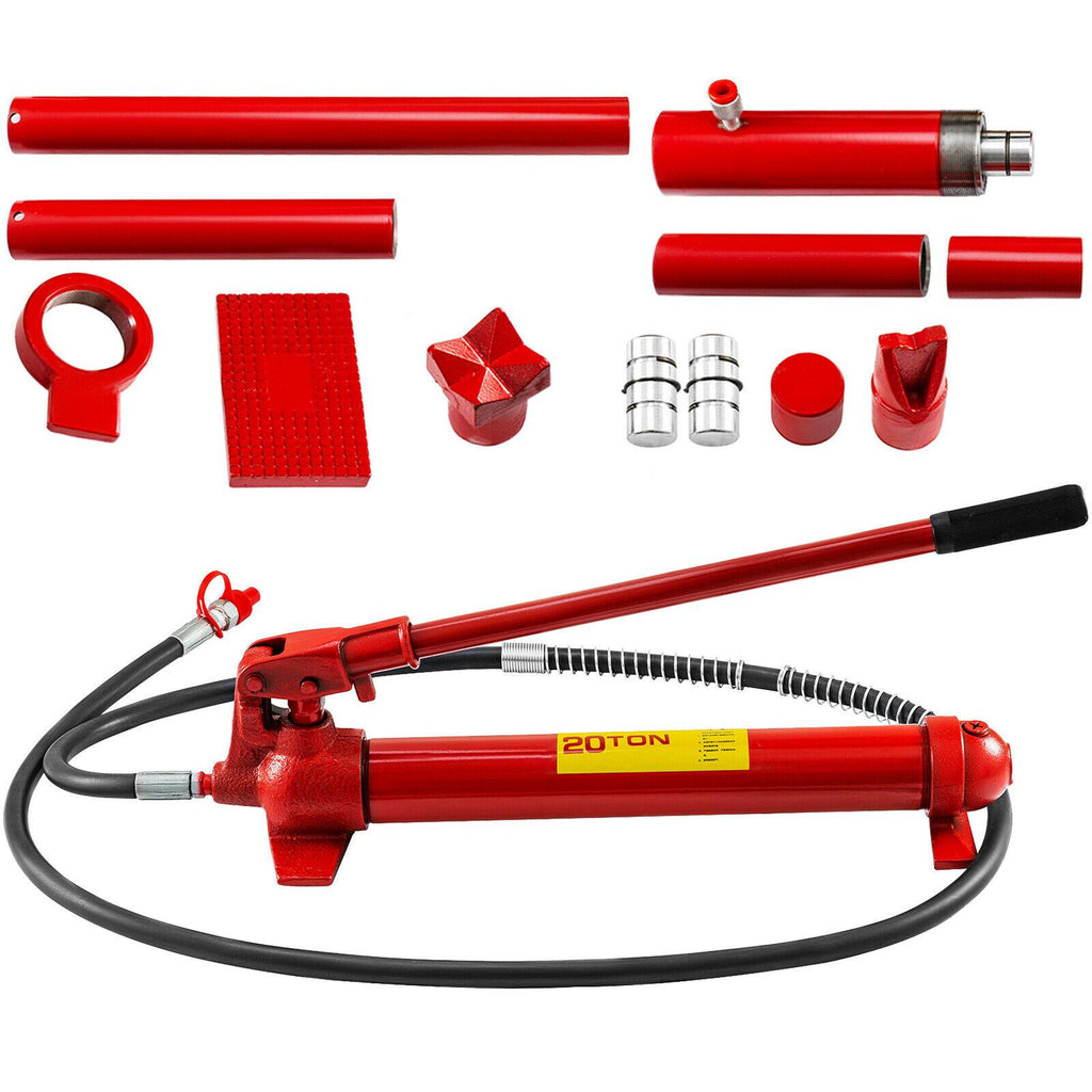 20 Ton Porta Power Hydraulic Jack Auto Body Frame Repair Kit Lift Ram