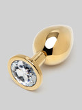 Lovehoney Jeweled Gold Metal Medium Butt Plug 3 Inch, Gold