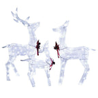 4 .5 ft. Outdoor Lighted Reindeer Family Christmas Yard Decorations with LED Lights, White