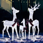 4 .5 ft. Outdoor Lighted Reindeer Family Christmas Yard Decorations with LED Lights, White