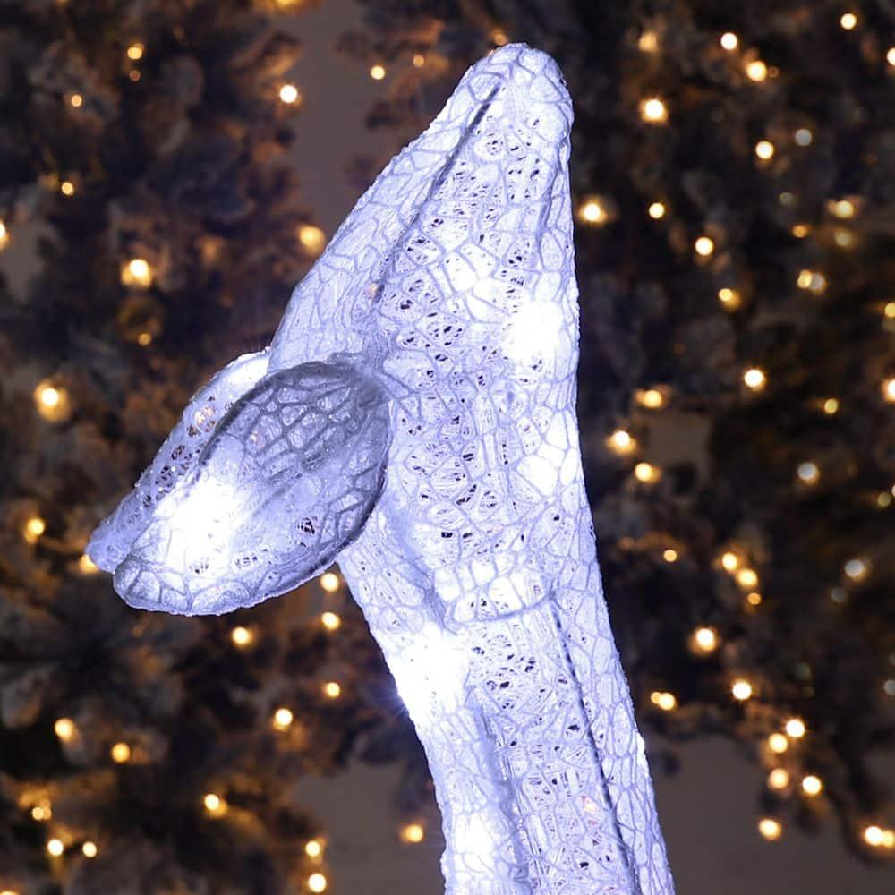 4 .5 ft. Outdoor Lighted Reindeer Family Christmas Yard Decorations with LED Lights, White