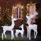 4 .5 ft. Outdoor Lighted Reindeer Family Christmas Yard Decorations with LED Lights, White