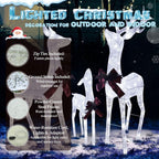 4 .5 ft. Outdoor Lighted Reindeer Family Christmas Yard Decorations with LED Lights, White