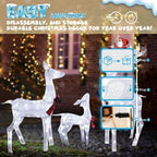 4 .5 ft. Outdoor Lighted Reindeer Family Christmas Yard Decorations with LED Lights, White