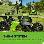 80V 21" Brushless Cordless (Self-Propelled) Lawn Mower (75+ Compatible Tools), 4.0Ah Battery and 60 Minute Rapid Charger Included