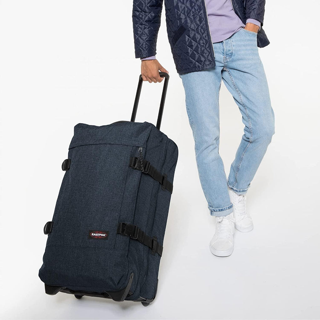 Tranverz - Suitcase with Wheels - Rolling Luggage for Travel with TSA Lock, 2 Wheels, 2 Compartments, and Compression Straps - M, Triple Denim