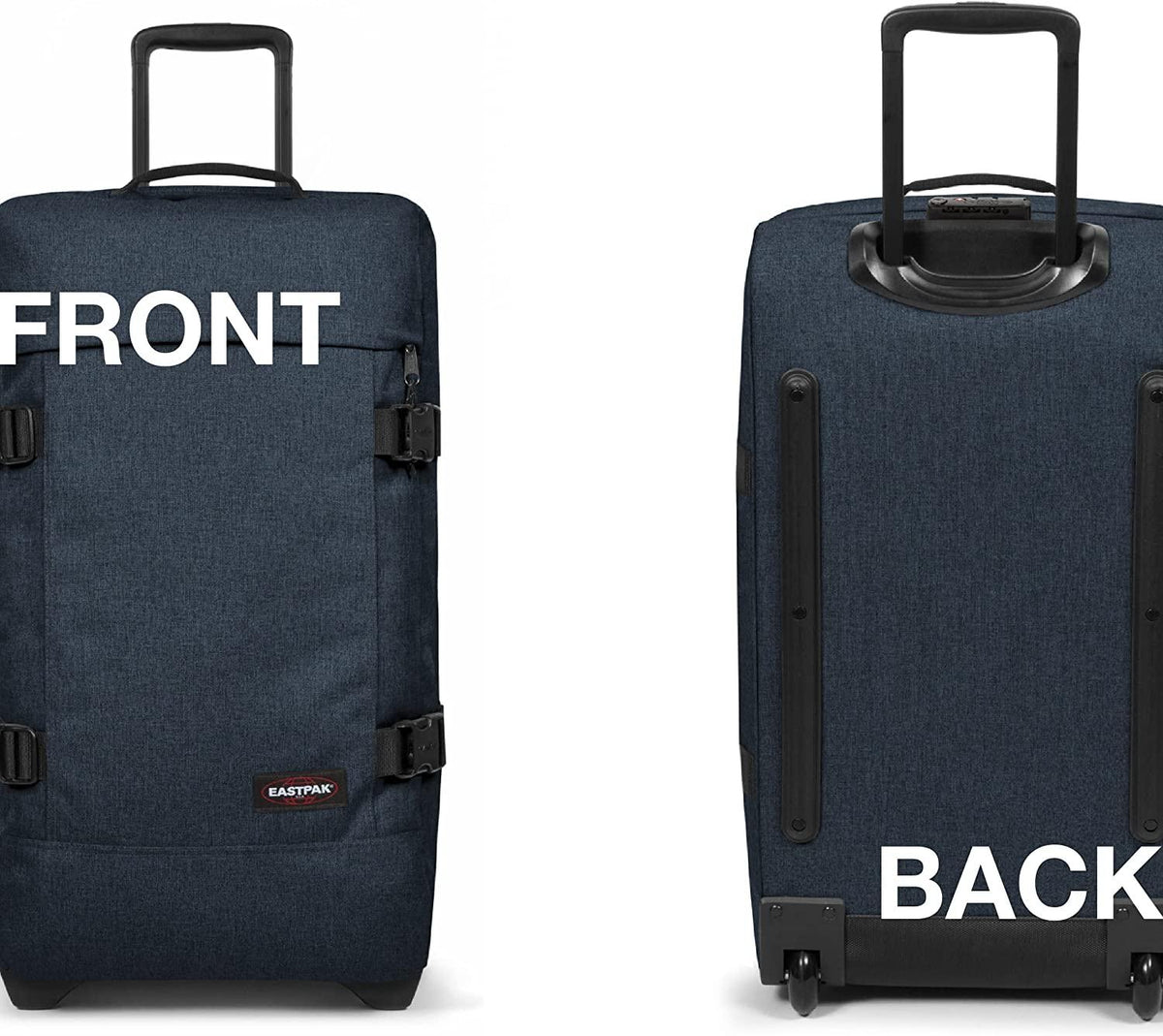 Tranverz - Suitcase with Wheels - Rolling Luggage for Travel with TSA Lock, 2 Wheels, 2 Compartments, and Compression Straps - M, Triple Denim