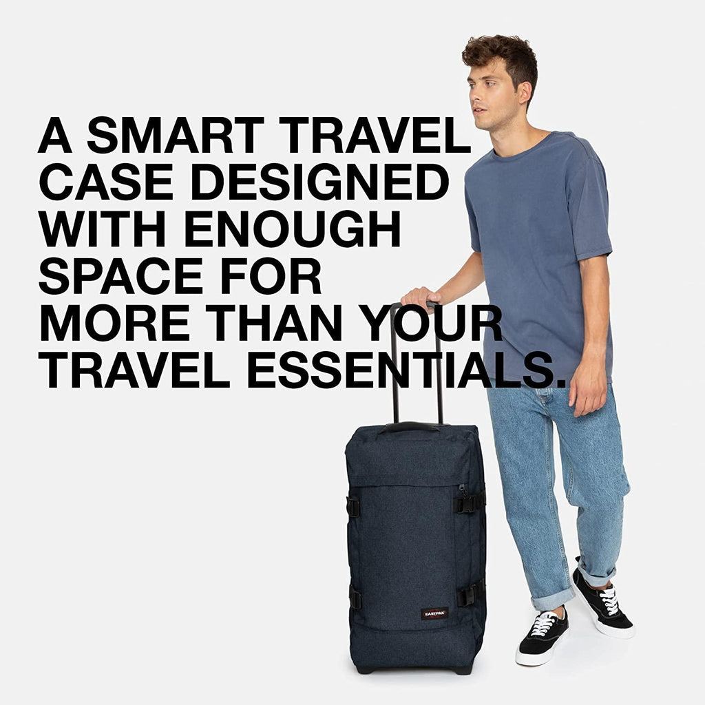Tranverz - Suitcase with Wheels - Rolling Luggage for Travel with TSA Lock, 2 Wheels, 2 Compartments, and Compression Straps - M, Triple Denim