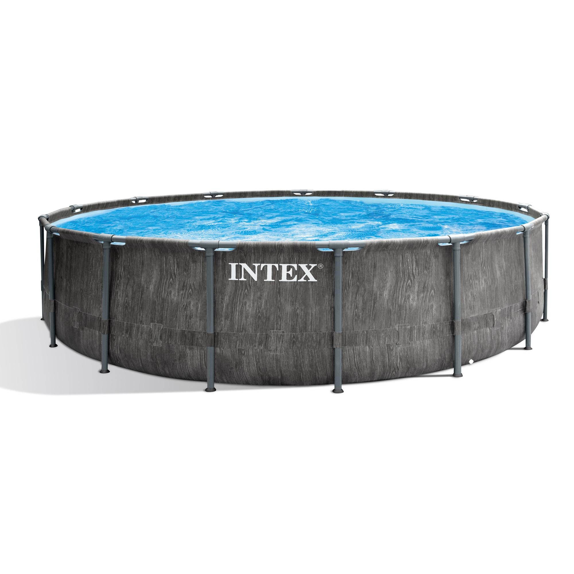 26741EH 15ft x 48in Greywood Premium Prism Steel Frame Above Ground Swimming Pool Set with Cover, Ladder, &amp; Pump