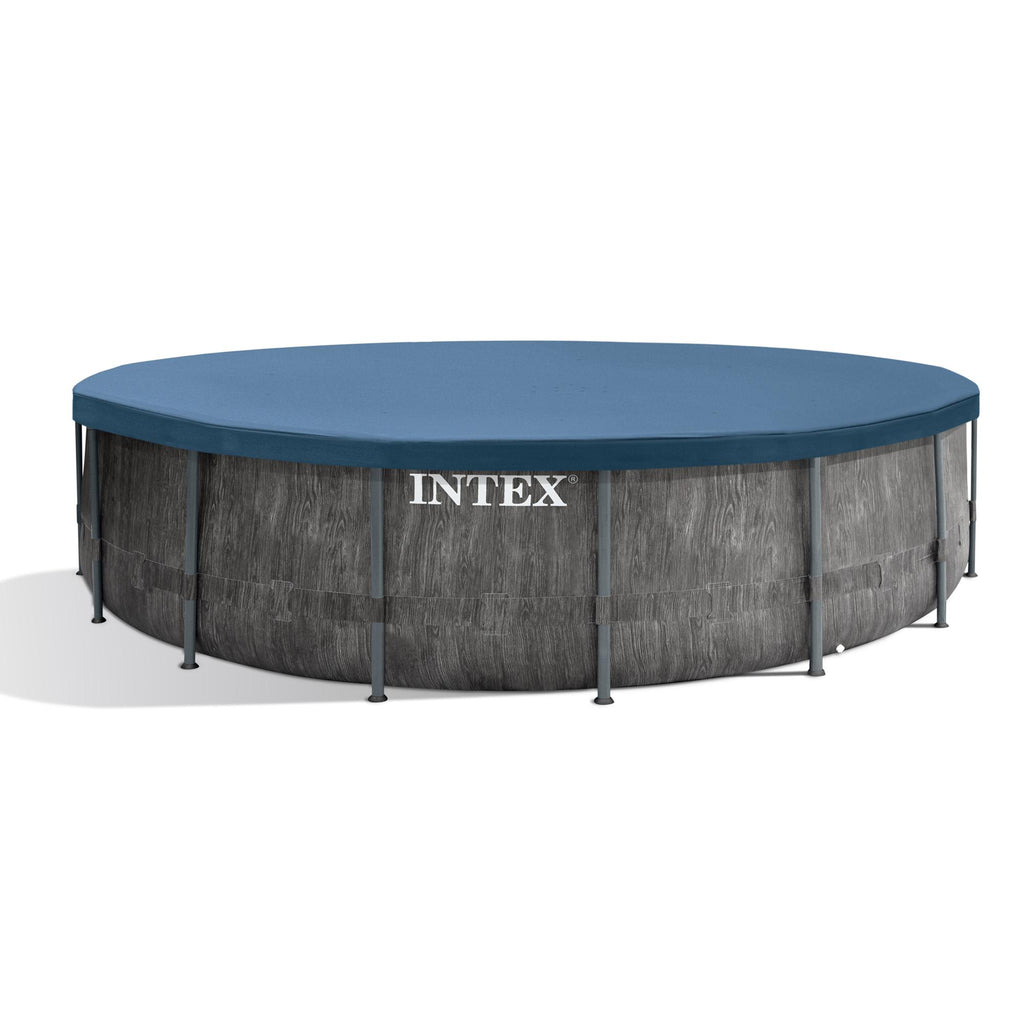 26741EH 15ft x 48in Greywood Premium Prism Steel Frame Above Ground Swimming Pool Set with Cover, Ladder, &amp; Pump
