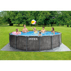 26741EH 15ft x 48in Greywood Premium Prism Steel Frame Above Ground Swimming Pool Set with Cover, Ladder, &amp; Pump