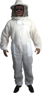 bee smart 800 - ventilated three layers mesh beekeeping suit with removable hat/veil (l)