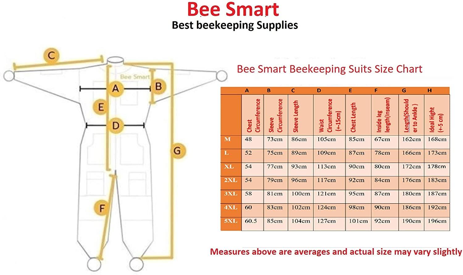 bee smart 800 - ventilated three layers mesh beekeeping suit with removable hat/veil (l)