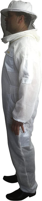 bee smart 800 - ventilated three layers mesh beekeeping suit with removable hat/veil (l)