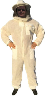 bee smart 800 - ventilated three layers mesh beekeeping suit with removable hat/veil (l)