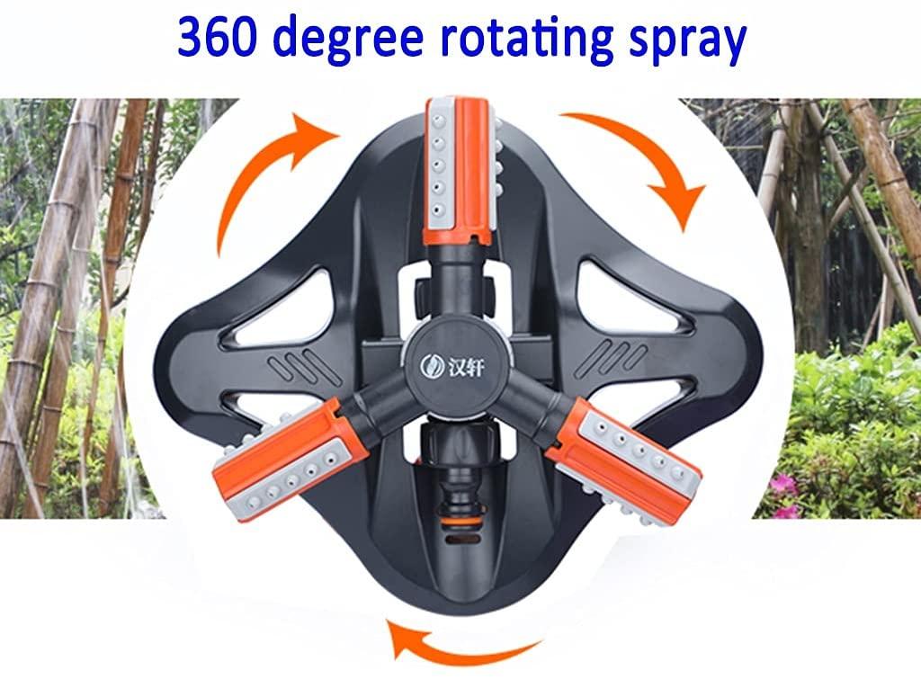BBGS Lawn Sprinkler with Tube, 3 Arm Garden Sprinkler 360 Degree Rotating Irrigation System, Water Sprinkler with Angle Spray Nozzles (Color : 3/4" Hose Connector, Size : 20m)