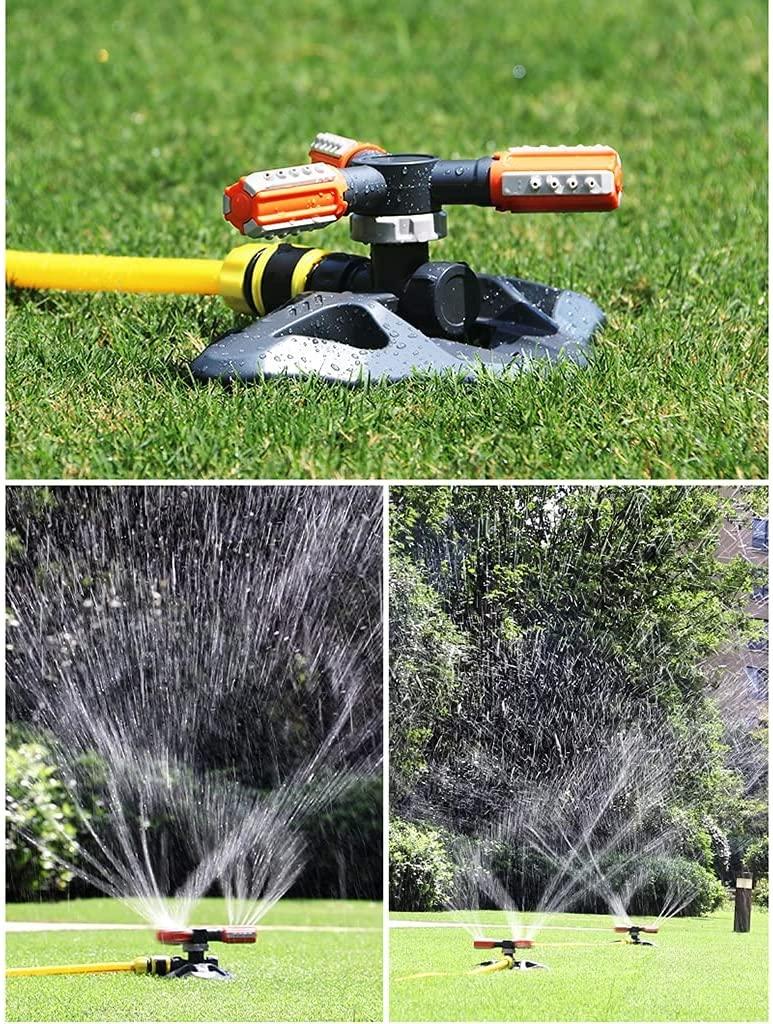 BBGS Lawn Sprinkler with Tube, 3 Arm Garden Sprinkler 360 Degree Rotating Irrigation System, Water Sprinkler with Angle Spray Nozzles (Color : 3/4" Hose Connector, Size : 20m)