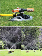 BBGS Lawn Sprinkler with Tube, 3 Arm Garden Sprinkler 360 Degree Rotating Irrigation System, Water Sprinkler with Angle Spray Nozzles (Color : 3/4" Hose Connector, Size : 20m)