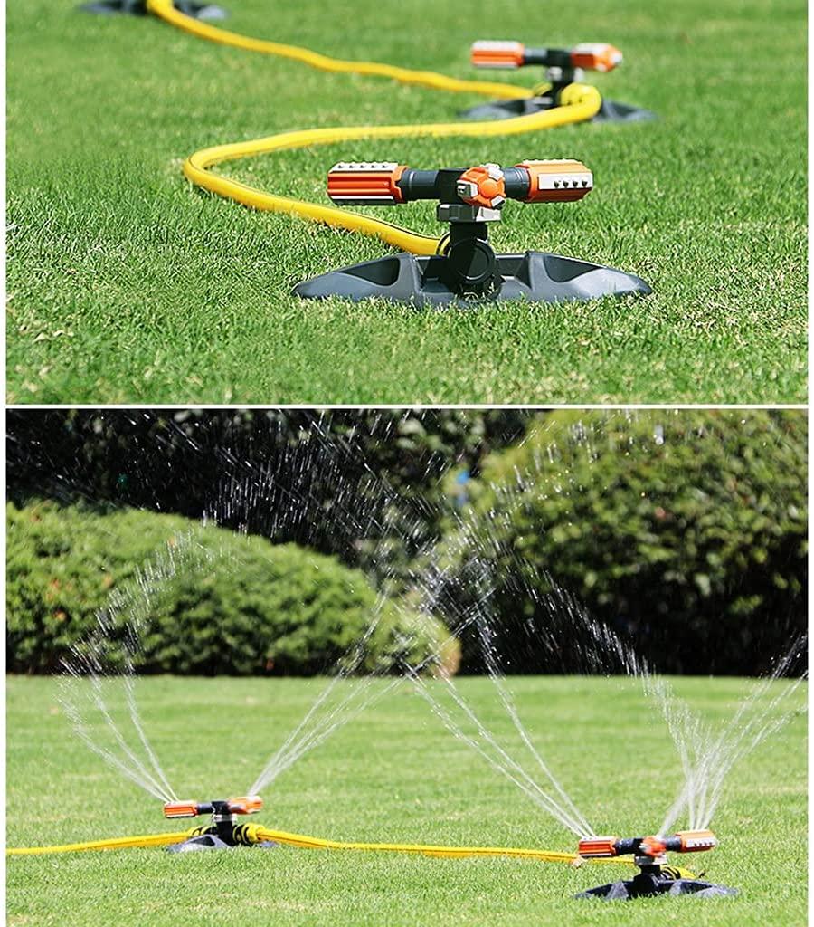 BBGS Lawn Sprinkler with Tube, 3 Arm Garden Sprinkler 360 Degree Rotating Irrigation System, Water Sprinkler with Angle Spray Nozzles (Color : 3/4" Hose Connector, Size : 20m)