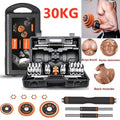 1 Set Fitness Dumbbells Household Detachable Electroplated Dumbbell Kit Barbell Household Dumbbell Barbell Fitness Dumbbell for Men and Women (30KG Box PacOranRubber Ring)