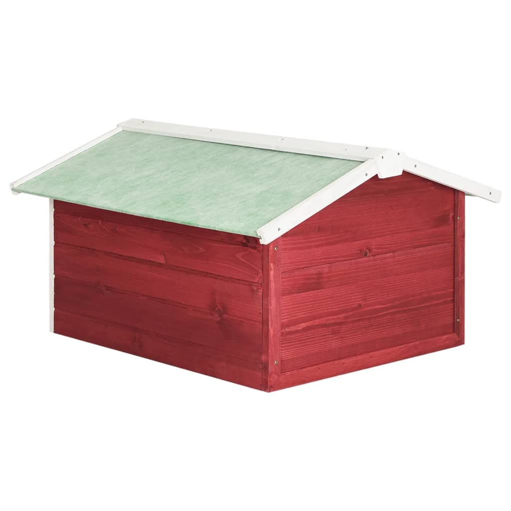 Robotic Lawn Mower Gara28.3"x34.3"x19.7", Wooden Lawn Mower Garafor Outdoor Red and White Firwood