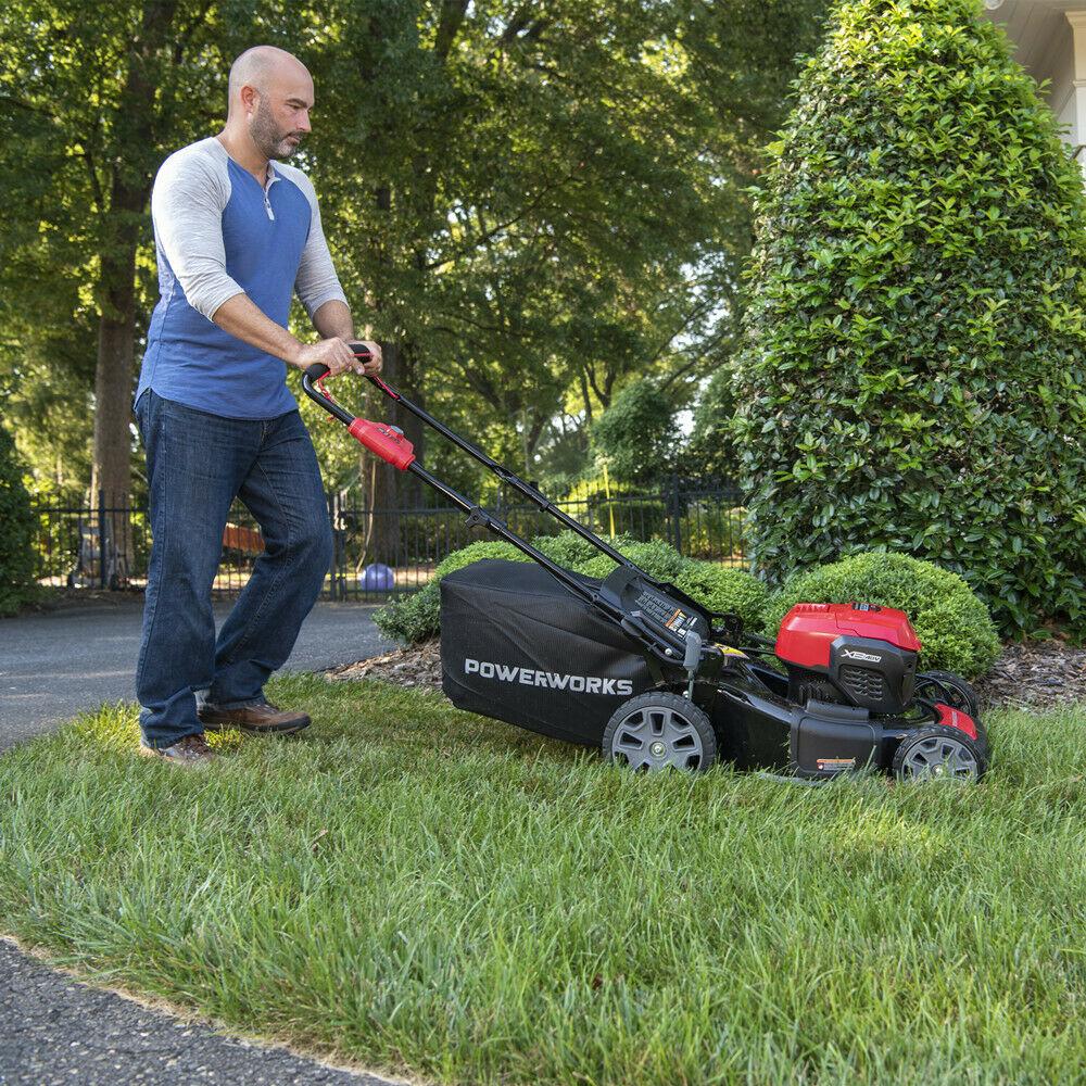 POWERWORKS 21'' Cordless Lawn Mower Brushless 40V 4.0Ah Lithium-Ion Walk Behind