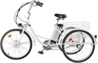 Viribus 3 Wheel Electric Bike for Adults with 250w Motor, Bike Tube, Removable 36V 10Ah Lithium Battery, Adult Tricycle with Adjustable Cruiser Bike Seat and Bike Basket, Exercise Bike
