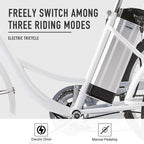 Viribus 3 Wheel Electric Bike for Adults with 250w Motor, Bike Tube, Removable 36V 10Ah Lithium Battery, Adult Tricycle with Adjustable Cruiser Bike Seat and Bike Basket, Exercise Bike