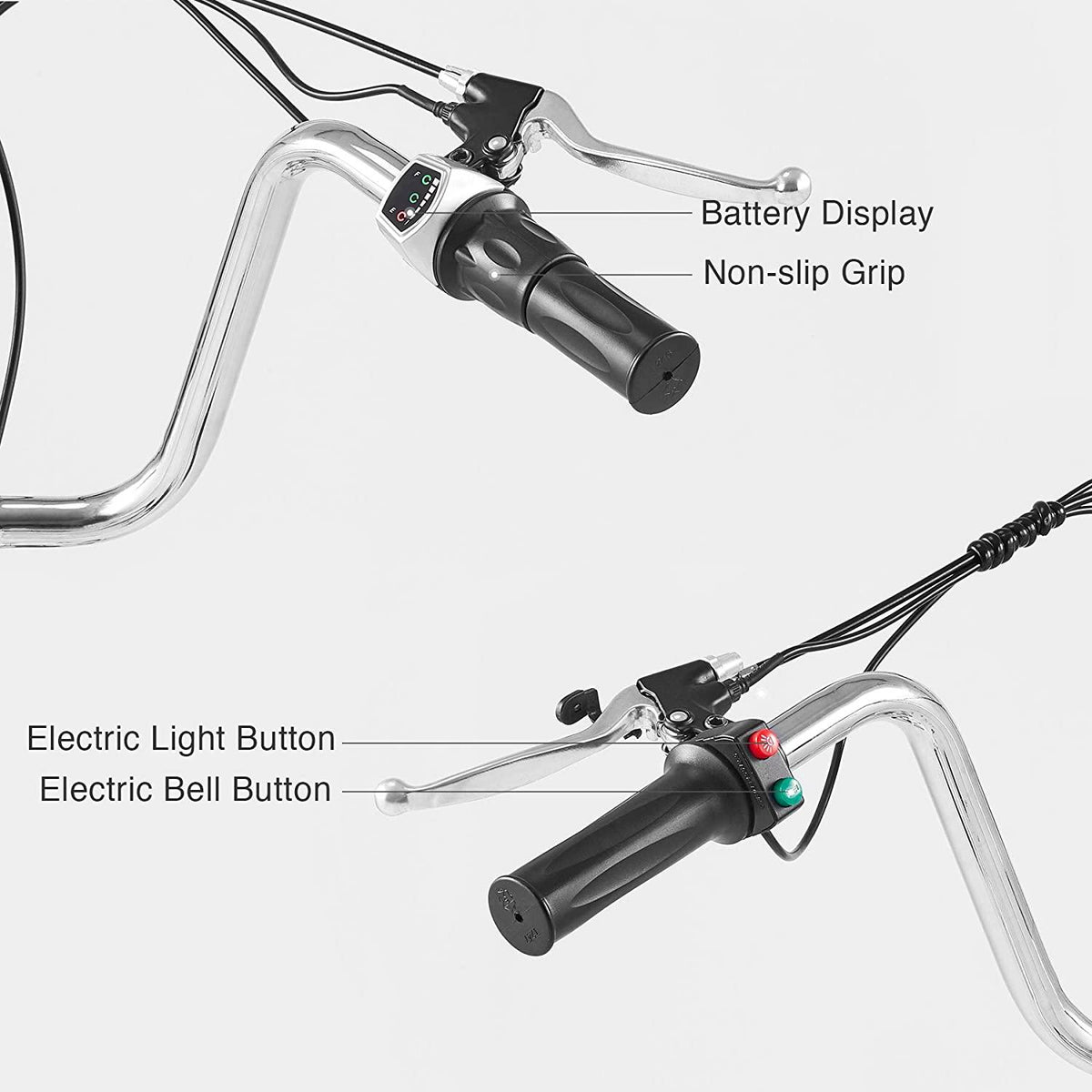 Viribus 3 Wheel Electric Bike for Adults with 250w Motor, Bike Tube, Removable 36V 10Ah Lithium Battery, Adult Tricycle with Adjustable Cruiser Bike Seat and Bike Basket, Exercise Bike