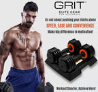 Grit Adjustable Dumbbells (Pair) - 2.5 to 12.5 lb - Fast Adjusting Weights with Tray for Men and Women