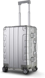 20-inch Aluminum-Magnesium Alloy Carry-on Hardside Suitcase Hard Shell Luggage, Built-In TSA Lock, Zipperless Fashion with Spinner Wheels for Travel / Business, Silver