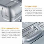 20-inch Aluminum-Magnesium Alloy Carry-on Hardside Suitcase Hard Shell Luggage, Built-In TSA Lock, Zipperless Fashion with Spinner Wheels for Travel / Business, Silver