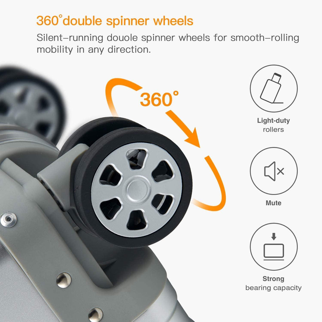20-inch Aluminum-Magnesium Alloy Carry-on Hardside Suitcase Hard Shell Luggage, Built-In TSA Lock, Zipperless Fashion with Spinner Wheels for Travel / Business, Silver