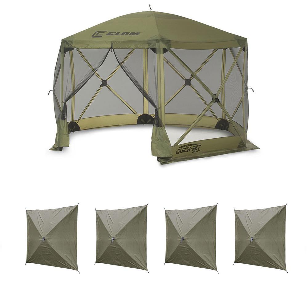 Set Escape Portable Canopy Shelter Plus Wind and Sun Panels (4-Pack)