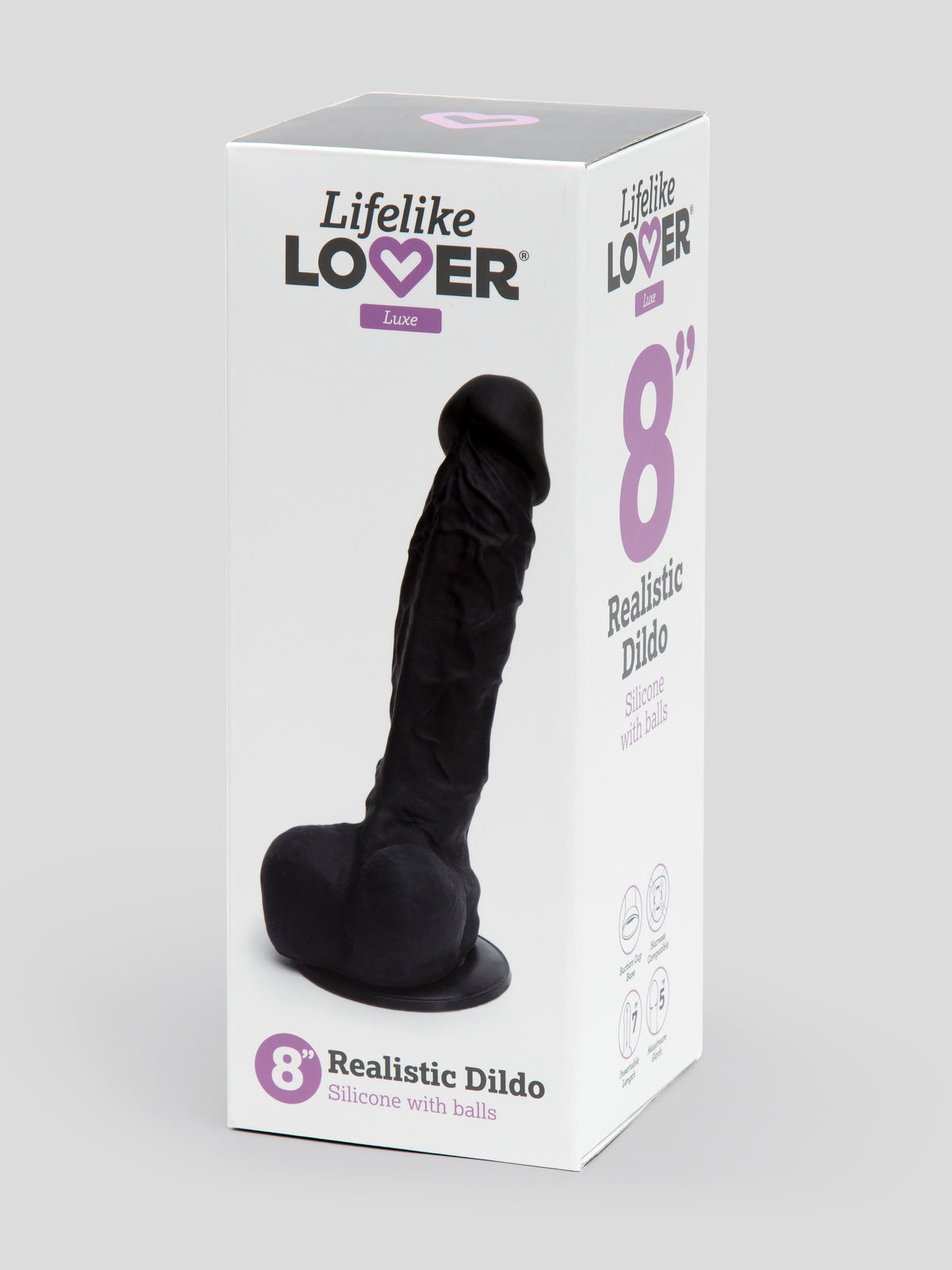 Lifelike Lover Luxe Realistic Silicone Dildo 8 Inch, Black | Black
