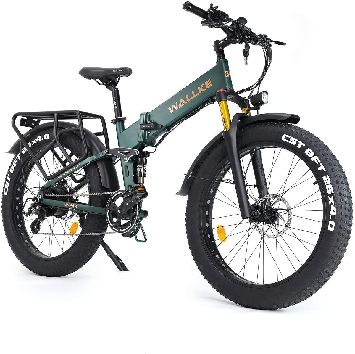 W Wallke X3 Pro Electric Bike for Adult 26 inch Fat Tire Ebikes Foldable 48V Lithium Battery Ebike 750W Mountain Snow Beach Electric Bicycle Dual Shock Absorbers 8 Speed