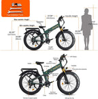 W Wallke X3 Pro Electric Bike for Adult 26 inch Fat Tire Ebikes Foldable 48V Lithium Battery Ebike 750W Mountain Snow Beach Electric Bicycle Dual Shock Absorbers 8 Speed